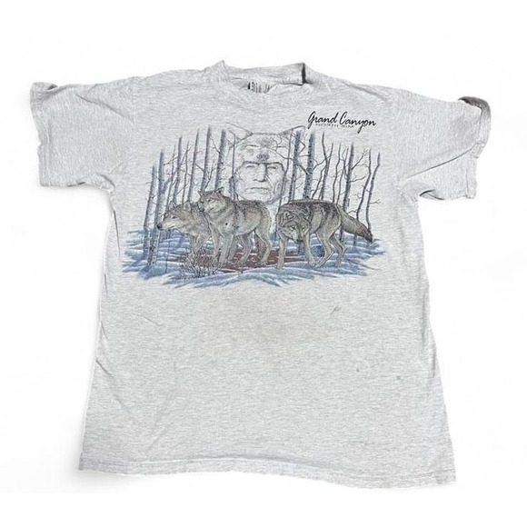 American Vintage Other - Vintage Grand‎ Canyon North Rim Graphic Wolf Tee Wildlife Nature T-Shirt Medium